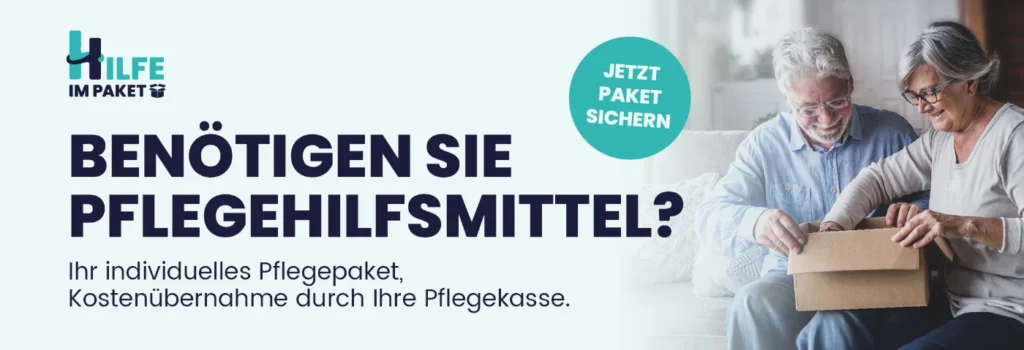 Pflegehilfsmittel in der Pflegebox von Hilfe im Paket erhalten