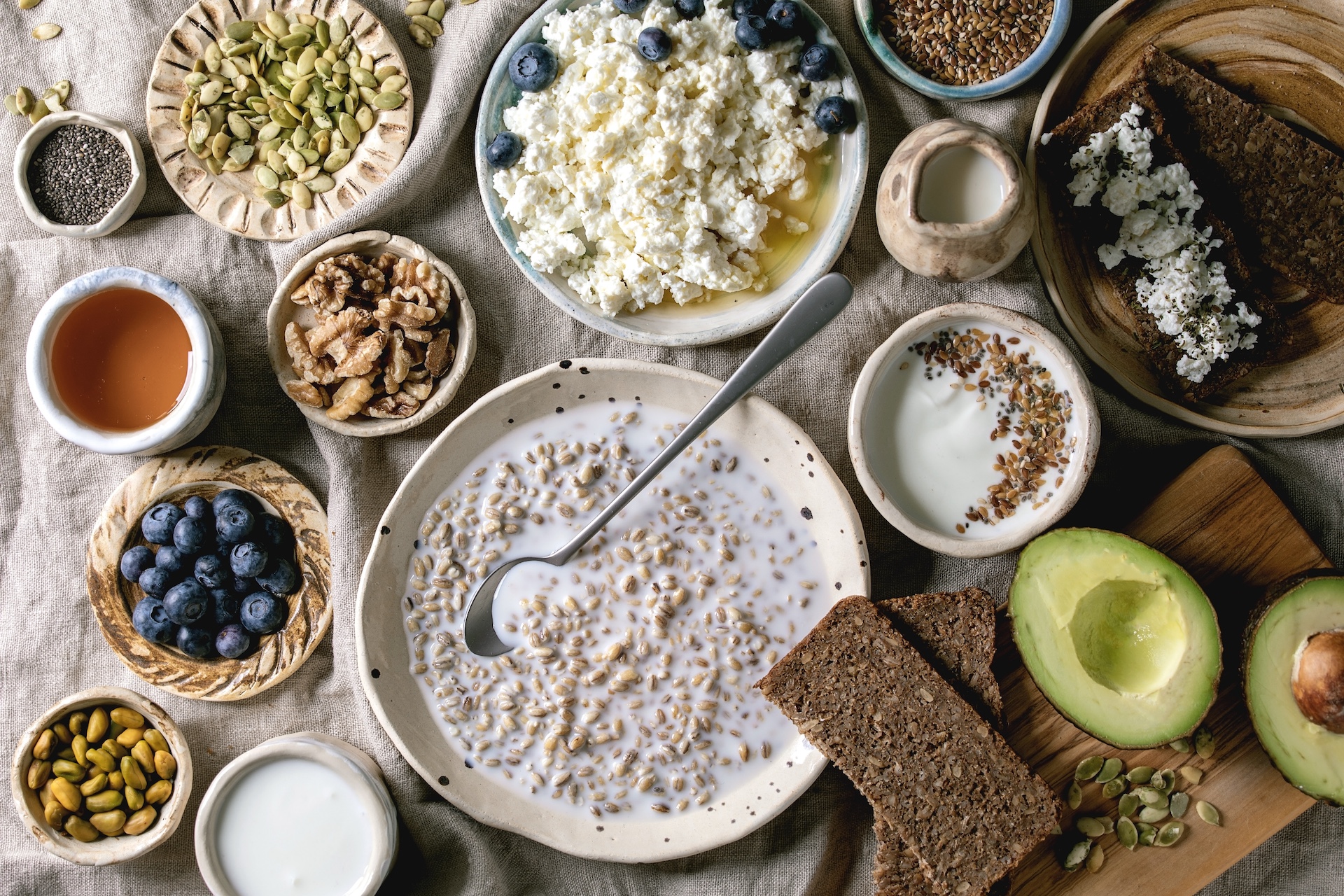 healthy breakfast foods on neutral colored tablecl 2026 01 05 05 35 05 utc