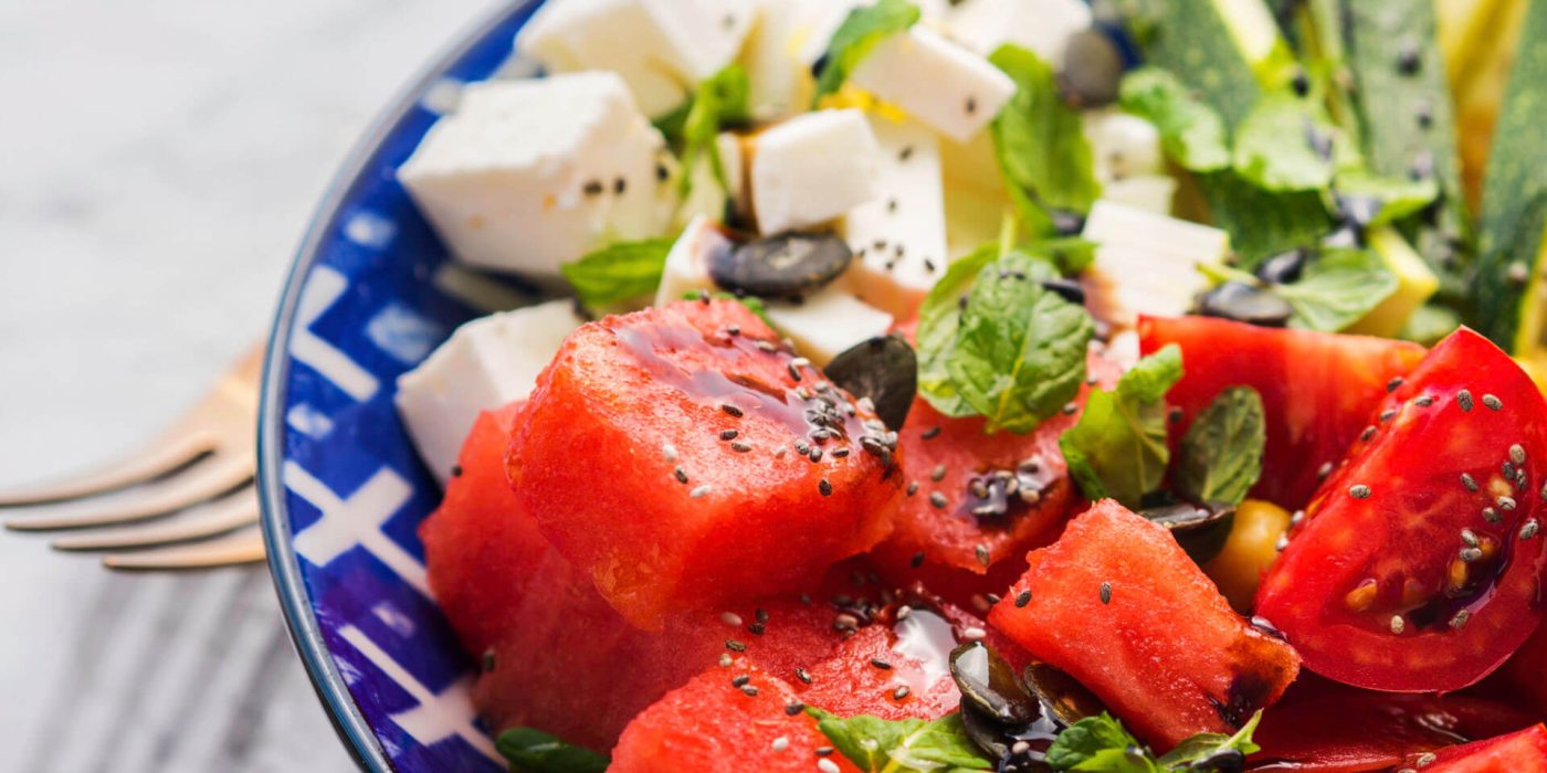 Wassernmelonen-Feta-Salat | Ernährung im Sommer und bei Hitze